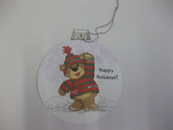 画像1: クリスマスオーナメントカード　クマ (1)